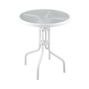 КРЪГЛА ГРАДИНСКА МАСА FL10761 БЯЛ ЦВЯТ 60X70СМ