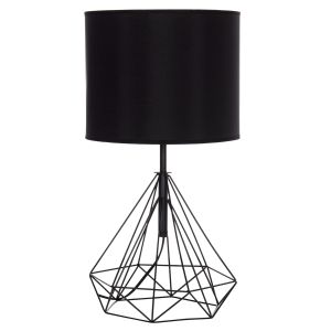 НАСТОЛНА ЛАМПА GEILO HM7416.11 МЕТАЛЕН В ЧЕРНО - ЧЕРЕН PVC КАПАК Φ25X48.5HCM.