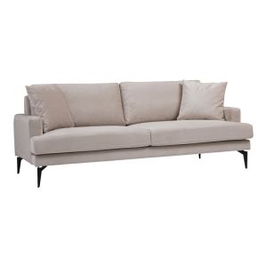 ДВУМЕСТЕН ДИВАН FORTUNE КАДИФЕ БЕЖОВО-ЧЕРЕН 175X90X88СМ