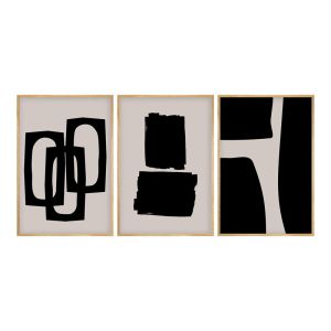 КАРТИНА ВЪРХУ ПЛАТНО ЧЕРЕН ТРИПТИХ С ДИГИТАЛЕН ПЕЧАТ 50X2X35СМ