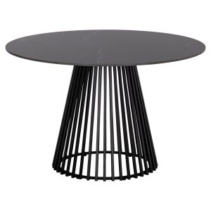 КРЪГЛА ТРАПЕЗАРНА МАСА MEMNON SM18099 КЕРАМИЧЕН ПЛОТ-МЕТАЛНА ЧЕРНА ОСНОВА Φ120X76ВСМ.