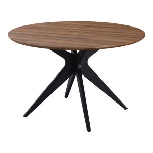 МАСА TODA ОТ MDF В ОРЕХОВ ЦВЯТ С ЧЕРНИ МЕТАЛНИ КРАКА 120X75СМ