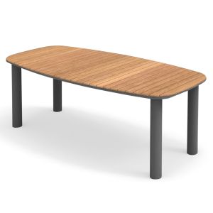 ТРАПЕЗАРНА МАСА EUTOPIA SM6203.01 СИВ АЛУМИНИЙ-ТИКОВО ДЪРВО 220X100X75ВСМ.