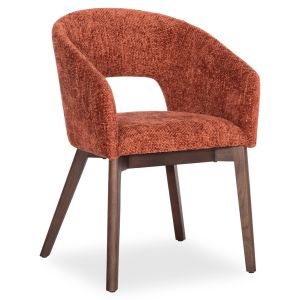 ТРАПЕЗЕН СТОЛ EMPIRE SM18103 ОРАНЖЕВ ПЛАТ - КРАКА ОТ ЯСЕН В ЦВЯТ ОРЕХ 55X54X78ВСМ.