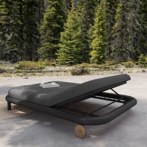 ШЕЗЛОНГ UTOPIA SM6238.01 АЛУМИНИЙ И ОЛЕФИНОВ ПЛАТ В ТЪМНО СИВО 212X155X38ВСМ.