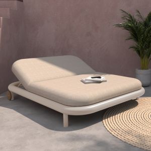 ШЕЗЛОНГ UTOPIA SM6238.02 АЛУМИНИЙ В КРЕМАВО БЯЛО - ОЛЕФИН В БЕЖОВО 212X155X38HСМ.