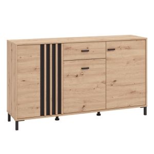 ШКАФ LAVAL 157 3K1F3V ЗАНАЯТЧИЙСКИ ДЪБ/ЧЕРЕН 157X40X90СМ