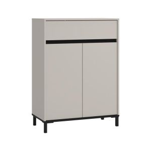 ШКАФ ЗА ОБУВКИ FLANNAN 2K1F2V КАШМИР/ЧЕРЕН МАТОВ ЦВЯТ 80X40X110СМ
