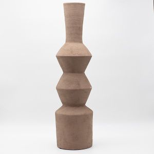 ВАЗА КЕРАМИЧНА, БЕЖОВА, 15x15x60см