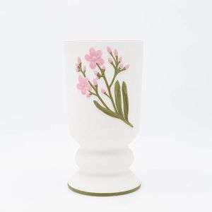 ВАЗА ПОРЦЕЛАН, БЯЛА С ЦВЕТЯ, 15x14.5x27.2 см