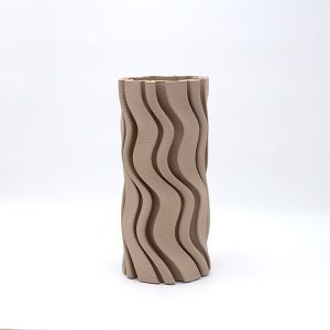 ВАЗА ПОРЦЕЛАН, СВЕТЛО СИВА, 14x14x28 см