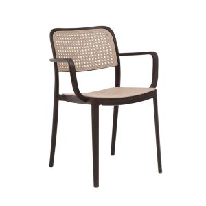 ГРАДИНСКИ СТОЛ ОЛЕСИЯ КАФЯВ С БЕЖОВ ЦВЯТ 56X43X81СМ