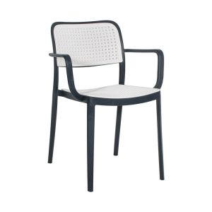 ГРАДИНСКИ СТОЛ ОЛЕСИЯ СИВ С БЯЛ ЦВЯТ 56X43X81СМ