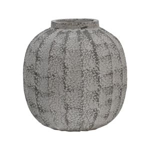 ДЕКОРАТИВНА ВАЗА FL24173 ПОЛИРЕЗИН СИВ ЦВЯТ 34x34x50см
