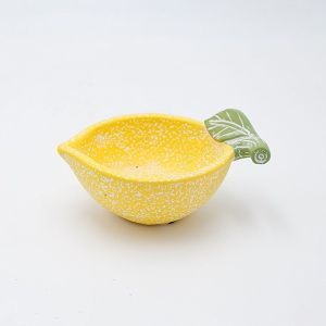 ДЕКОРАТИВНА КУПА, ЛИМОН, ЦИМЕНТ, ЖЪЛТ, 15.5x11.5x7.5см