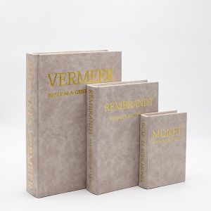 ДЕКОРАТИВНА КУТИЯ КНИГА S/3, МРАМОРНА, СИВО-БЕЖОВО-СВЕТЛО СИВА, 30x21x6, 23x17x4.5, 16x11x3см