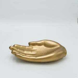 ДЕКОРАЦИЯ ЗА МАСА РЪЧНА КЕРАМИЧНА ЗЛАТНА 31.5x17x6.5см