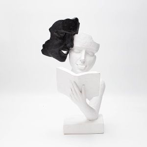 ДЕКОРАЦИЯ ЗА МАСА, МАМА И ДЕТЕ, ПОЛИРЕСОМА, БЯЛО И ЧЕРНО, 17.5x14x31.5см