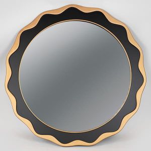 ДЪРВЕНО ОГЛЕДАЛО ЧЕРНО 104X3X104СМ