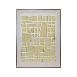 КАРТИНА ВЪРХУ ПЛАТНО С ПЛАСТМАСОВА РАМКА FL246990 ЗЛАТИСТО-БЯЛО 60x3x80см