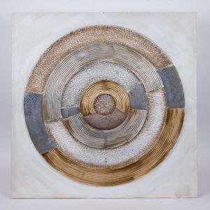 КАРТИНА ПЛАТНО КРЪГЪЛ ДИЗАЙН НАТУРАЛЕН - БЯЛ - СИНЬО 80x80x3см