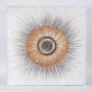 КАРТИНА ПЛАТНО с очи, черно - кафяво 80x80x3см