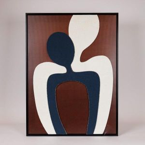 КАРТИНА ПЛАТНО С ФИГУРИ КАФЯВО - БЕЖОВО 50x3x70см