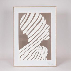 КАРТИНА ПЛАТНО С ФИГУРИ КАФЯВО - БЕЖОВО 50x3x70см