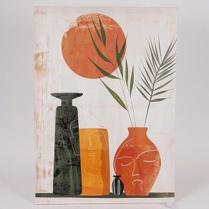 КАРТИНА ПЛАТНО, оранжево - черно - бордо 50x70см