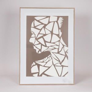 КАРТИНА ПЛАТНО, РЪЧНО РИСУВАНО С ФИГУРИ БЯЛО 60x3.8x80см