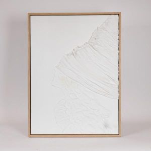 КАРТИНА ПЛАТНО, РЪЧНО РИСУВАНО С ФИГУРИ БЯЛО 60x3.8x80см