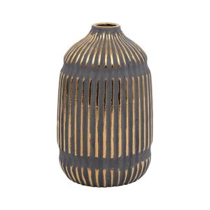 КЕРАМИЧНА ВАЗА 20040 ЗЛАТИСТ ЦВЯТ 14x14x23см