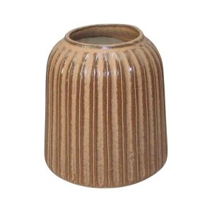 КЕРАМИЧНА ВАЗА 606115 КАФЯВ ЦВЯТ 14x14x14.7 см