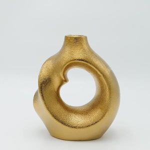КЕРАМИЧНА ВАЗА, ЗЛАТНО 19.5x19.5x22.5см