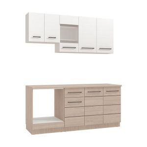 КУХНЕНСКИ КОМПОЗИЦИЯ SAVONA 180 СИВ ДЪБ/БЯЛО 180X57X200СМ