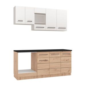 КУХНЕНСКИ МОДУЛ SAVONA 180 ARTISAN ДЪБ/БЯЛО 180X57X200СМ