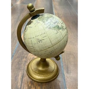 МЕТАЛЕН ГЛОБУС, ЗЛАТНО-БЕЖОВ, 12.70x22.90см