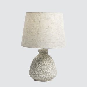 НАСТОЛНА ЛАМПА КЕРАМИЧЕН СВЕТЛО СИВО - БЯЛО 25.5X38СМ