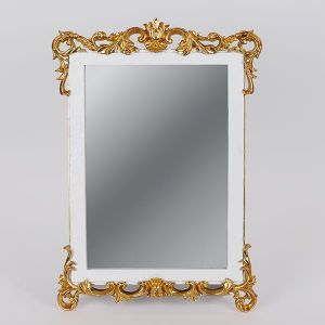 ОГЛЕДАЛО ПОЛИРЕЗИН БЯЛО - ЗЛАТИСТО 29,8X41,5X2,3 СМ