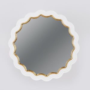 ОГЛЕДАЛО ПОЛИРЕЗИН БЯЛО - ЗЛАТИСТО 34X34X1.5СМ