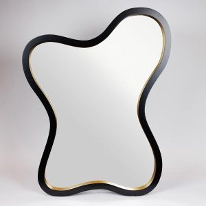 ОГЛЕДАЛО, ДЪРВЕНО - MDF ЧЕРНО - ЗЛАТНО 68.8X4.4X90.4 СМ