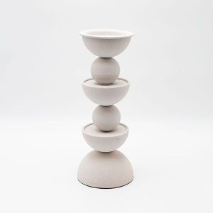 СВЕЩНИК, МЕТАЛ, НАТУРАЛНО ЗЛАТИСТ, 12.5x32x12.5см