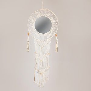 СТЕННО ОГЛЕДАЛО ПЛАСТМАСА МАКРАМЕ БЕЖОВА 50X125СМ