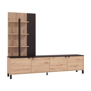 ТВ ШКАФ MARGATE ARTISAN ДЪБ/ЧЕРЕН ДЪБ 208X40X167СМ