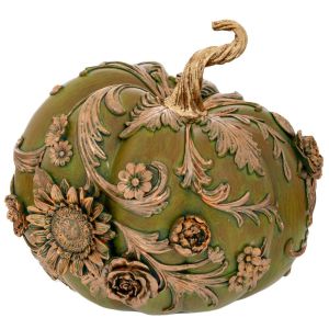 ФЛОРАЛНА ТИКВА ЗЕЛЕН ПОЛИРЕЗИН 27.5Χ27.5Χ25CM