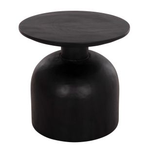 ХОЛНА МАСА КРЪГЛА PUMBE-S HM9892.12 МАСИВНО ДЪРВО SUAR В ЧЕРЕН ЦВЯТ Φ40X40HCM.
