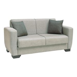 ДВУМЕСТЕН РАЗТЕГАТЕЛЕН ДИВАН NEW DOLCE МОКА С КАФЯВИ ВЪЗГЛАВНИЦИ 168x85x85см