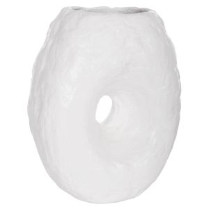 ДЕКОРАТИВНА ВАЗА NAMENTIS HM4673.02S ТЕРАКОТА В БЯЛ ЦВЯТ - 22x13x28Hсм.
