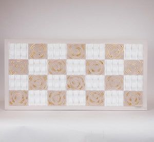 КАРТИНА ПЛАТНО БЕЖОВО - БЯЛО 62x4.5x122см