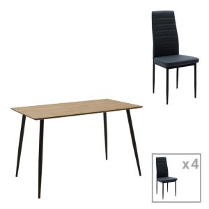 КОМПЛЕКТ МАСА И СТОЛОВЕ ОТ 5 ЧАСТИ CUBA-PARKER MADF В ЦВЯТ SONOMA-ЧЕРЕН 120X70X76СМ